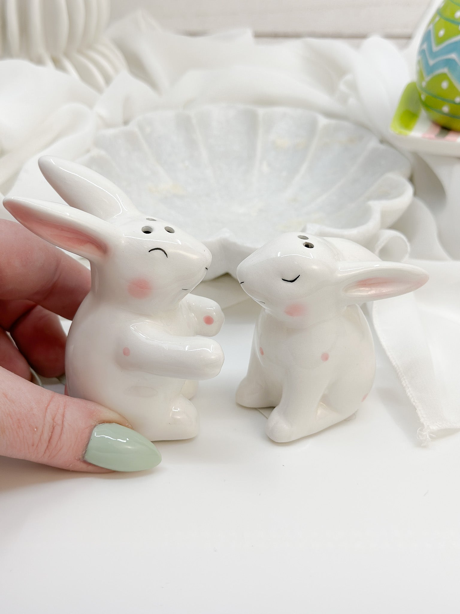 Easter Bunnies Hugging Salt & Pepper Shakers