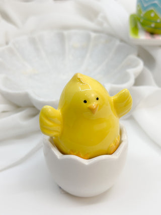 Easter Baby Chick and Egg Salt and Pepper Shakers