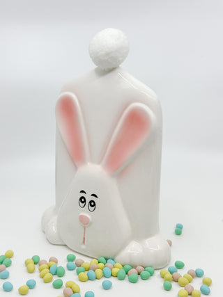 Easter Bunny - Ceramic White with Pom Pom Tail