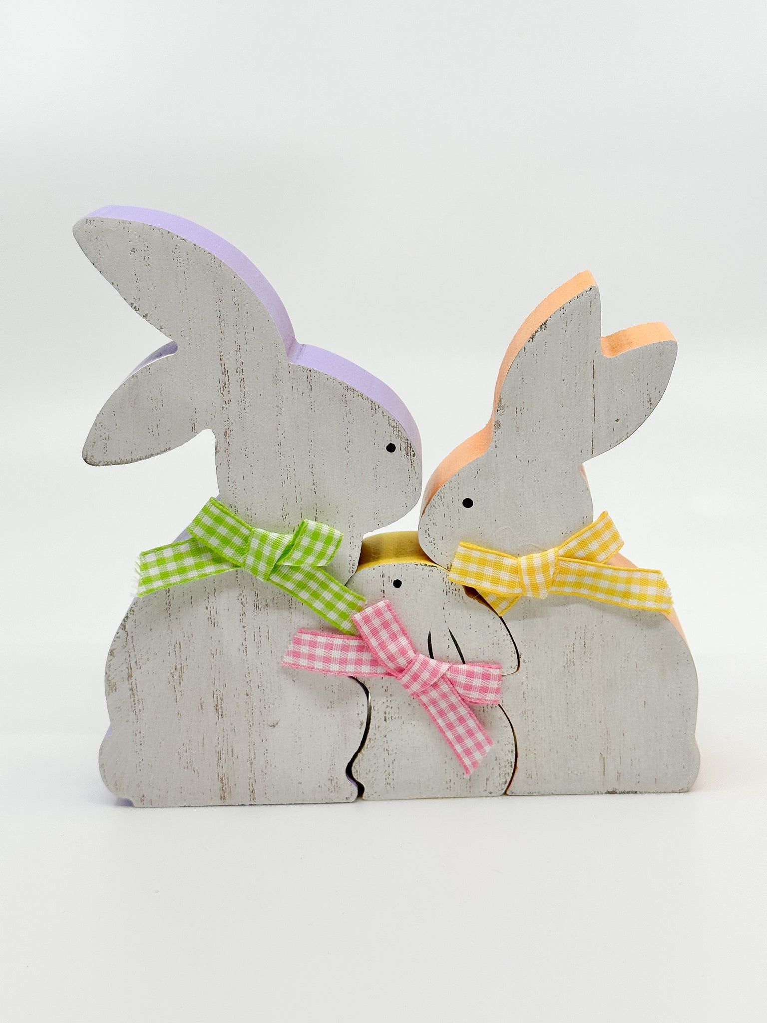 Easter Wooden Nesting Bunnies Family