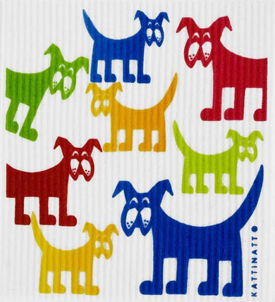 Kattinatt Swedish Dishcloth Medium Colorful Dogs