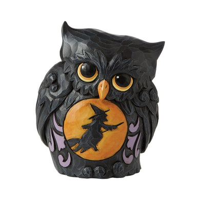 Jim Shore Heartwood Creek Mini Halloween Owl With Scene Figurine