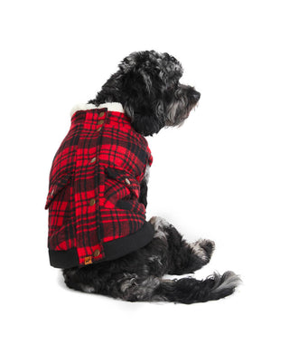 Cranberry Red Plaid Dog Jacket Vest