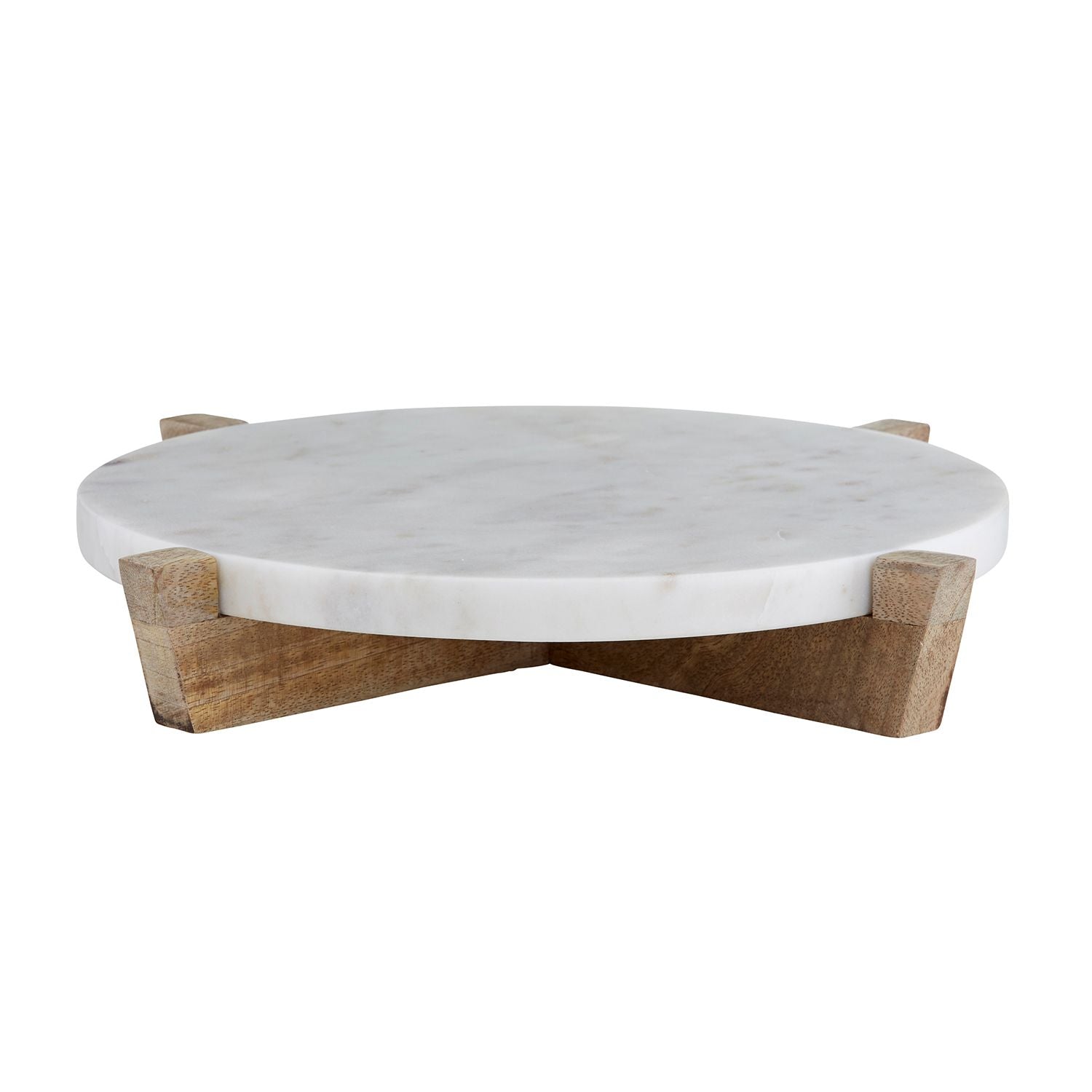 Marble Tray & Natural Wood Stand