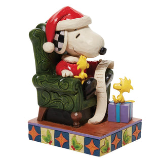 Jim Shore Peanuts Santa Snoopy With Woodstock Figurine