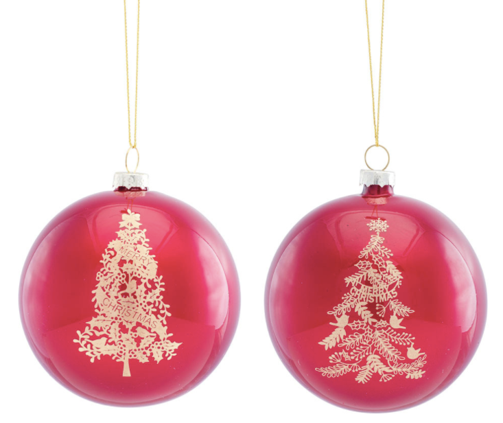 Red Ornament with Tree