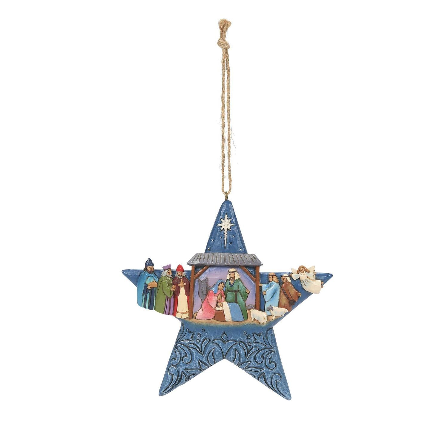 Jim Shore Heartwood Creek Star With Nativity Scene Hanging Ornament