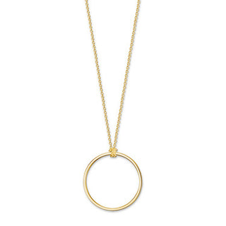 Circle Charm Necklace-Yellow Gold