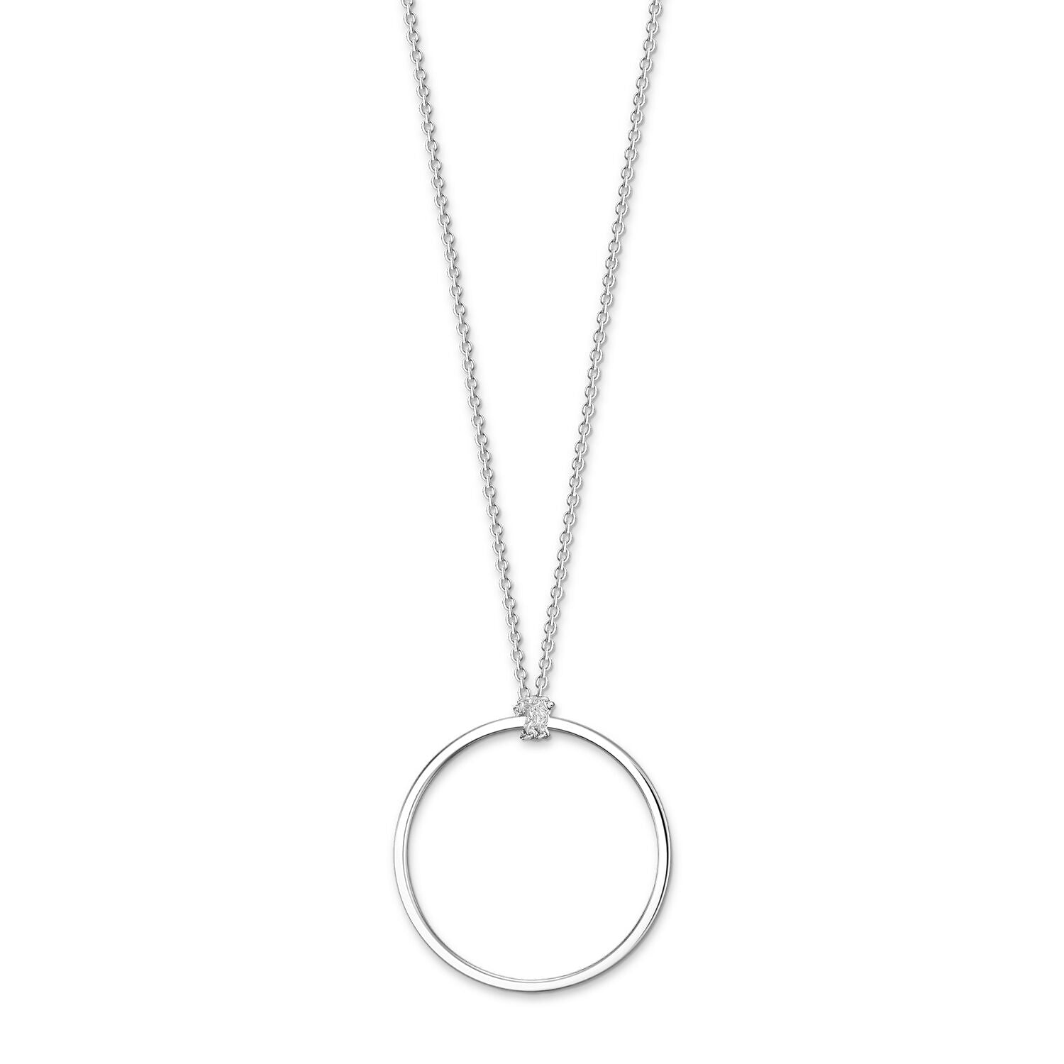 Circle Charm Necklace-925 Sterling Silver