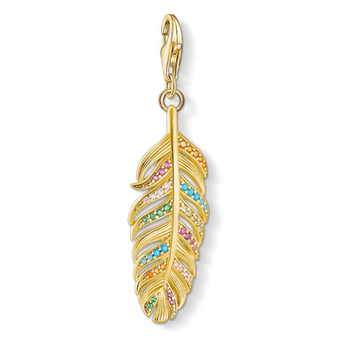 Feather Gold Charm Pendant