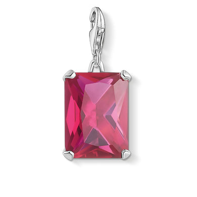 Large Hot Pink Stone Charm Pendant