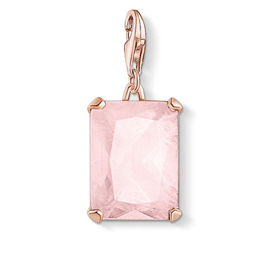 Large Pink Stone Charm Pendant