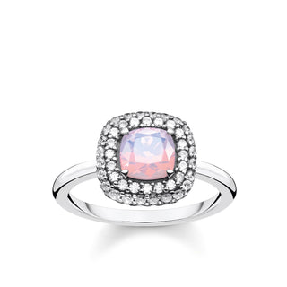 Shimmering Pink Opal Color Effect Ring