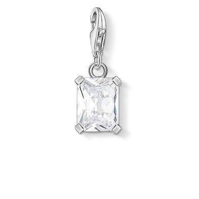 White Stone Charm Pendant