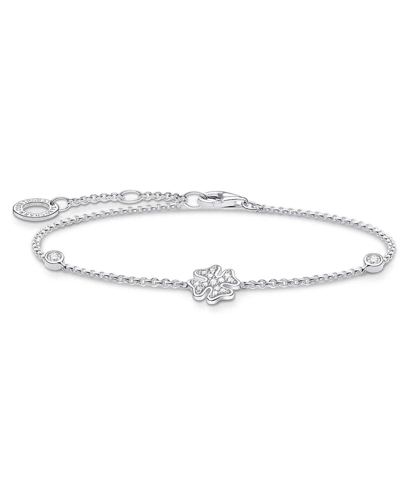 Thomas Sabo Sterling Silver Clover Bracelet with Stones