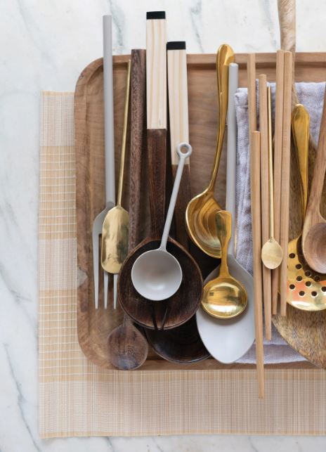 Gold-Coloured Brass Ladle Spoon