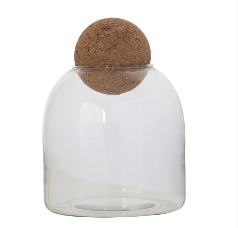 Glass Jar with Cork Ball Lid - 8