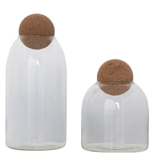 Glass Jar with Cork Ball Lid - 11.5