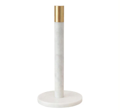Marble Paper Towel Holder with Brass Top