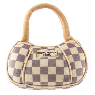 Checkered Chewy Vuiton Purse - Dog Toy