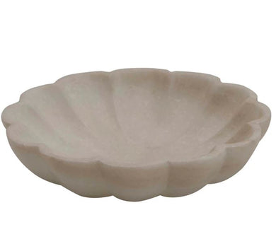 Carved Marble Flower Shaped Dish