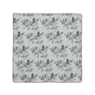 Square Cotton Napkins - Evergreen Print