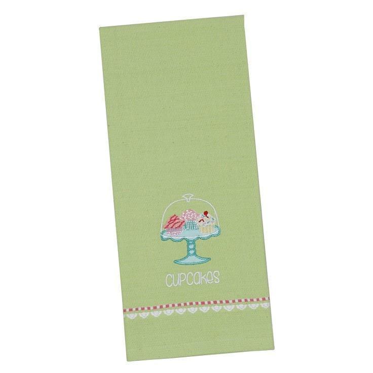 Cupcakes Embroidered Dish Towel