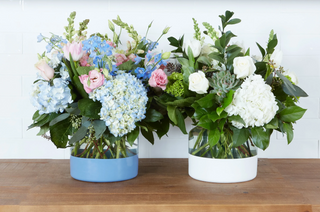 Etu Home Denim Colorblock Flower Vase