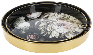 Round Floral Enamel Tray - Small