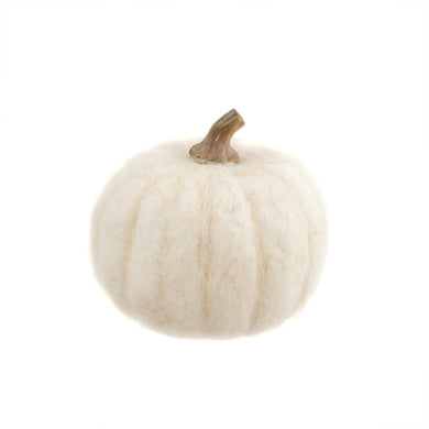 Medium Felt Pumpkin - White