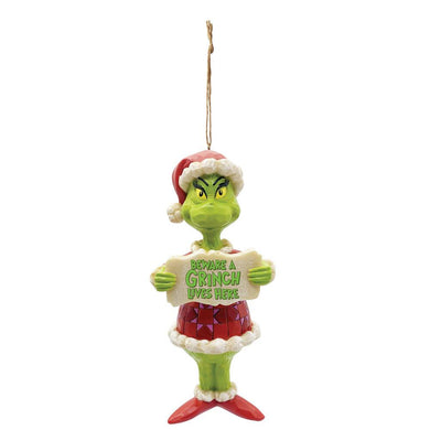 Jim Shore Grinch Beware A Grinch Ornament