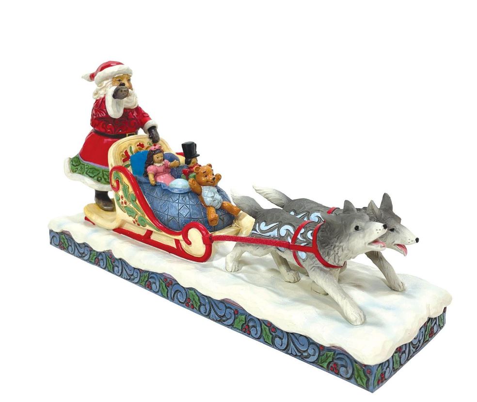 Jim Shore Dog Sledding Santa Figurine