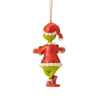 Naughty/Nice Grinch With Sign Hanging Ornament