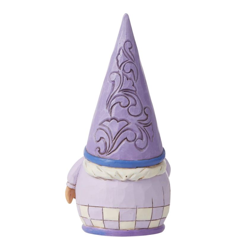 Purple Gnome Holding Santa Figurine