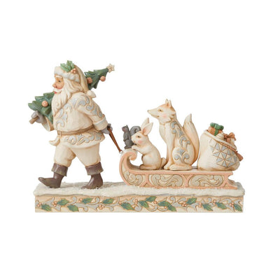 Jim Shore Woodland Santa With Animals on Sled