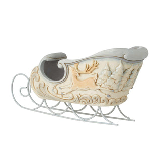 Jim Shore White Woodland Sleigh Centerpiece