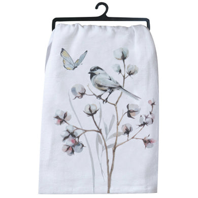 Cotton With Bird Flour Sack Dish Towel