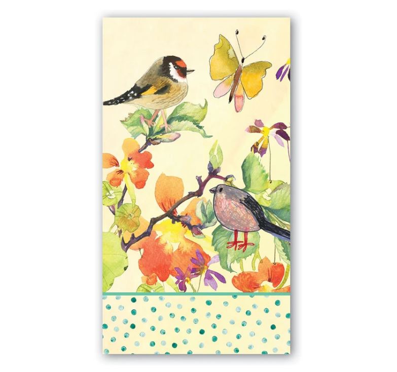 Michel Design Works Birds & Butterflies Hostess Napkin