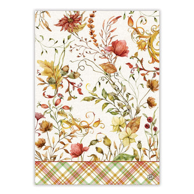 Michel Design Works Fall Leaves & Flowers Kitchen Towel