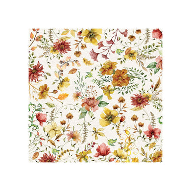 Michel Design Works Fall Leaves & Flowers Square Cotton Tablecloth