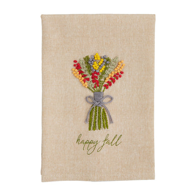 Fall French Knot Towels - Happy Fall