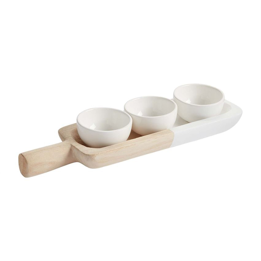 Paulownia Tray & Dip Set