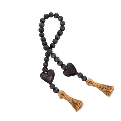 Heart Prayer Beads - Charcoal