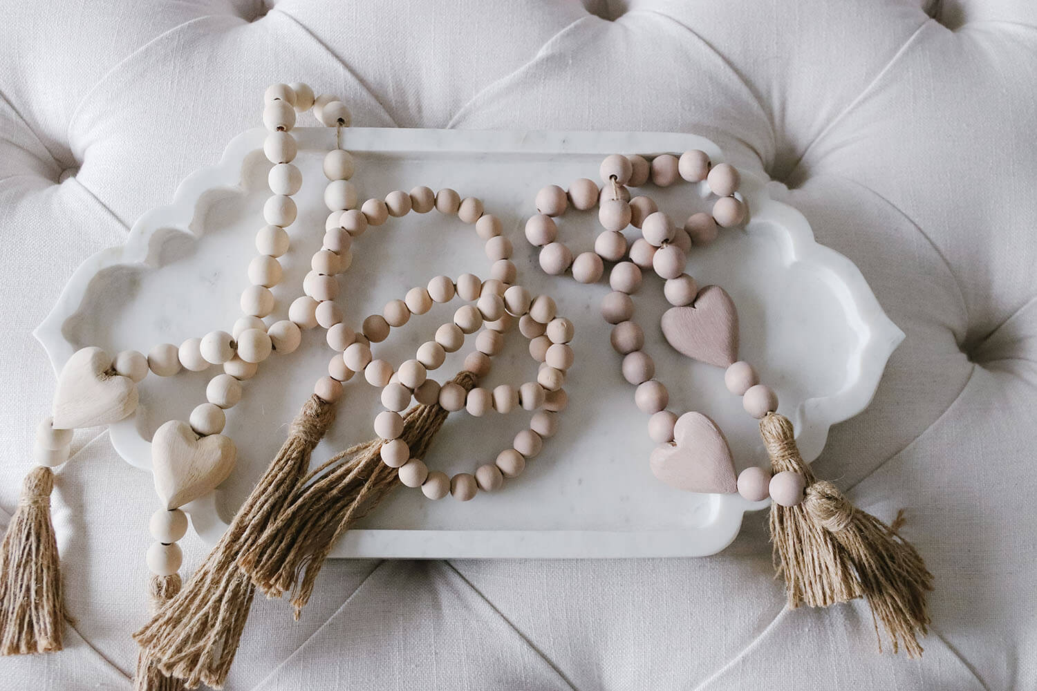 Heart Prayer Beads - Pink