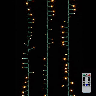 36.5' Compact Snake Garland Green Wire with White Christmas Lights
