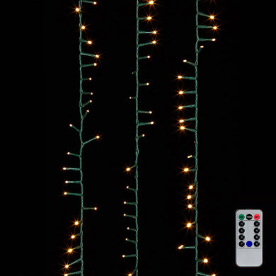36.5' Compact Snake Garland Green Wire with White Christmas Lights