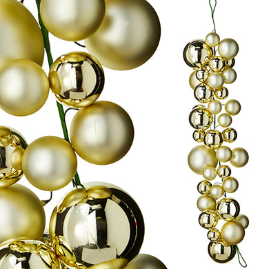 4' Matte and Shiny Gold Ball Garland