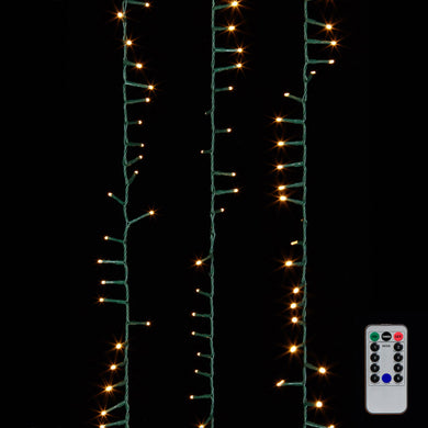 73.8' Compact Snake Garland Green Wire with White Christmas Lights