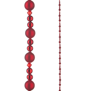 6' Red Glass Bead Garland