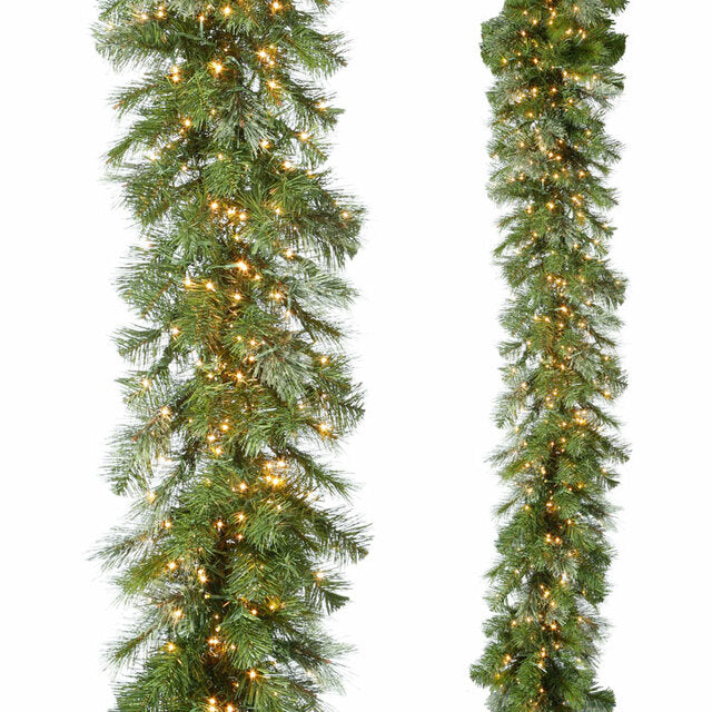 9' Snake Light Green Mixed Pine Garland